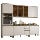 Ver imagem 1 de Cozinha Completa 6 Peças Connect Duna/cristal com Aéreo 3 Portas Vidro - Móveis Henn