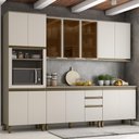 Ver imagem 2 de Cozinha Completa 6 Peças Connect Duna/cristal com Aéreo 3 Portas Vidro - Móveis Henn