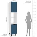 Ver imagem 5 de Armário Paneleiro Meena 40x224,5cm com 2 Portas e 2 Nichos Branco/Azul 250018