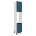 Ver imagem 2 de Armário Paneleiro Meena 40x224,5cm com 2 Portas e 2 Nichos Branco/Azul 250018