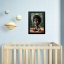 Ver imagem 1 de Quadro Infantil Orixá Baby Oxóssi 24x18cm - com Vidro:moldura Preta