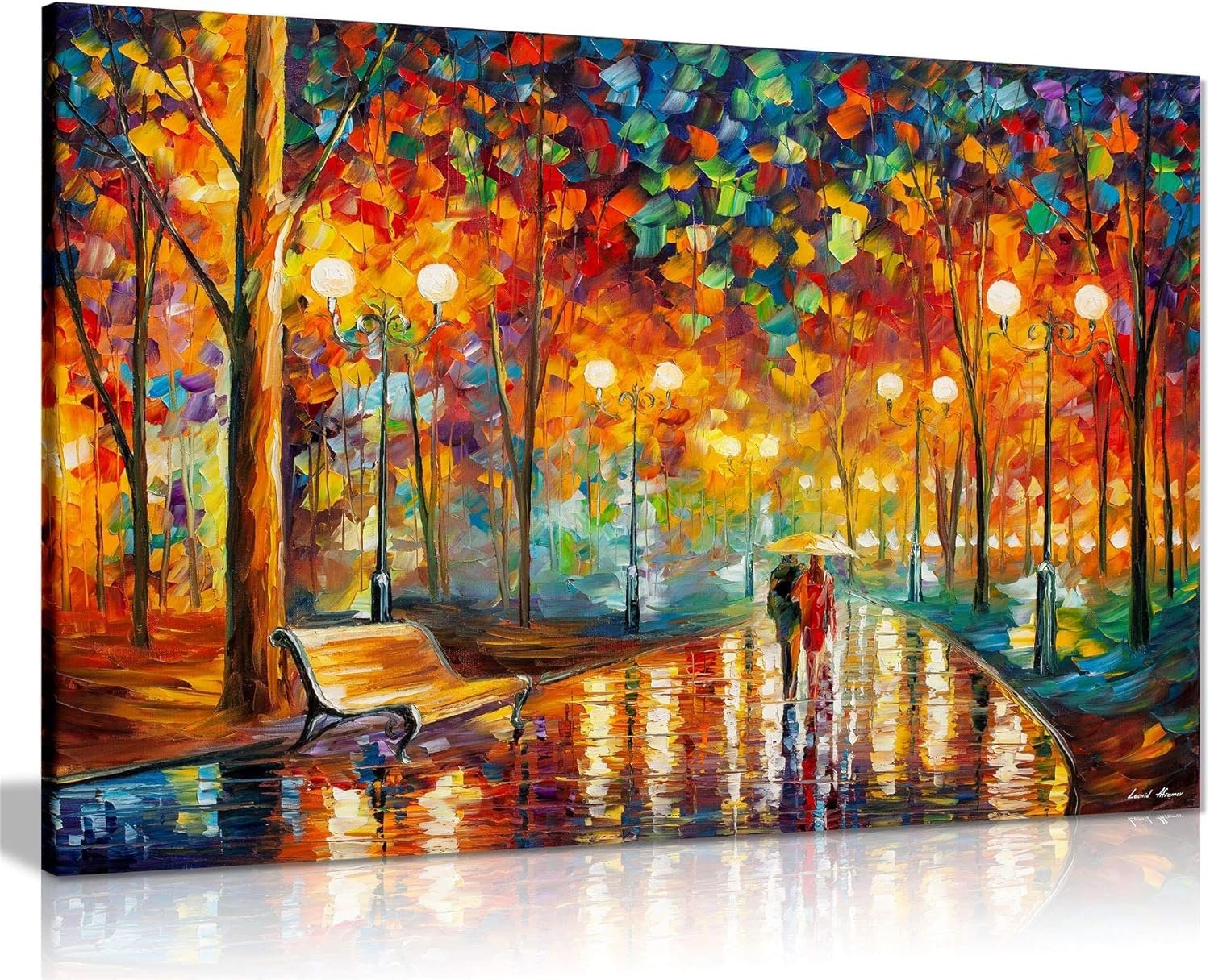 Quadro Decorativo Tela em Lona Casal na Praça 100x60cm para Sala Quarto