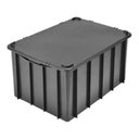 Ver imagem 2 de Caixa Plástica Organizadora 180l Com Tampa - Preta:Preta