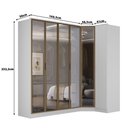 Ver imagem 3 de Guarda Roupa Modulado 2,40m Portas Reflecta C/ Led 100% Mdf Cor:branco