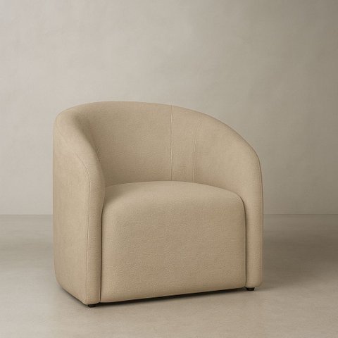 Poltrona Orgânica Laha Bouclé Premium - Bege