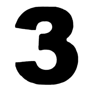 Número 3 em Acm Preto 185mm - 685-3 - Numeral