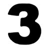 Número 3 em Acm Preto 185mm - 685-3 - Numeral - 1