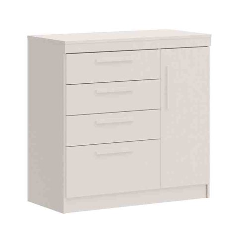 Cômoda Sapateira Lille 1 Porta 3 Gavetas Branco Castro Móveis