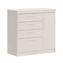 Ver imagem 1 de Cômoda Sapateira Lille 1 Porta 3 Gavetas Branco Castro Móveis