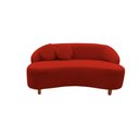 Ver imagem 3 de Namoradeira Sofá Feijão Cancún 130cm Orgânica Couro Vermelho