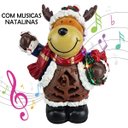 Ver imagem 2 de Rena Natal Fofa Natalina Som Musica Led Decoraçao Loja Casa Mesa Estante Recepçao Fim de Ano Comemor
