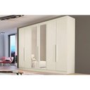 Ver imagem 1 de Guarda Roupa Casal 6 Portas (2 C/ Espelho) e 4 Gavetas Oslo Off White - Europa