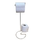 Ver imagem 3 de Porta Papel Higienico de Chão Suporte para 2 Rolos Cromado