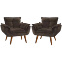 Ver imagem 1 de Kit 2 Poltronas Decorativa Recepção Clinica Opala Suede - Twdecora