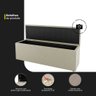 Calçadeira Baú Casal Berlyn 140cm Veludo Bege - Desk Design - 2