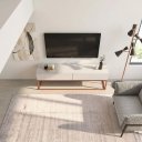 Ver imagem 3 de Rack Eros Estilo Industrial 140cm Sala Estar Off White/Cobre