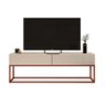 Rack Eros Estilo Industrial 140cm Sala Estar Off White/cobre - 1