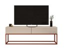 Ver imagem 1 de Rack Eros Estilo Industrial 140cm Sala Estar Off White/cobre