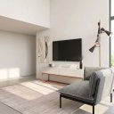 Ver imagem 4 de Rack Eros Estilo Industrial 140cm Sala Estar Off White/Cobre