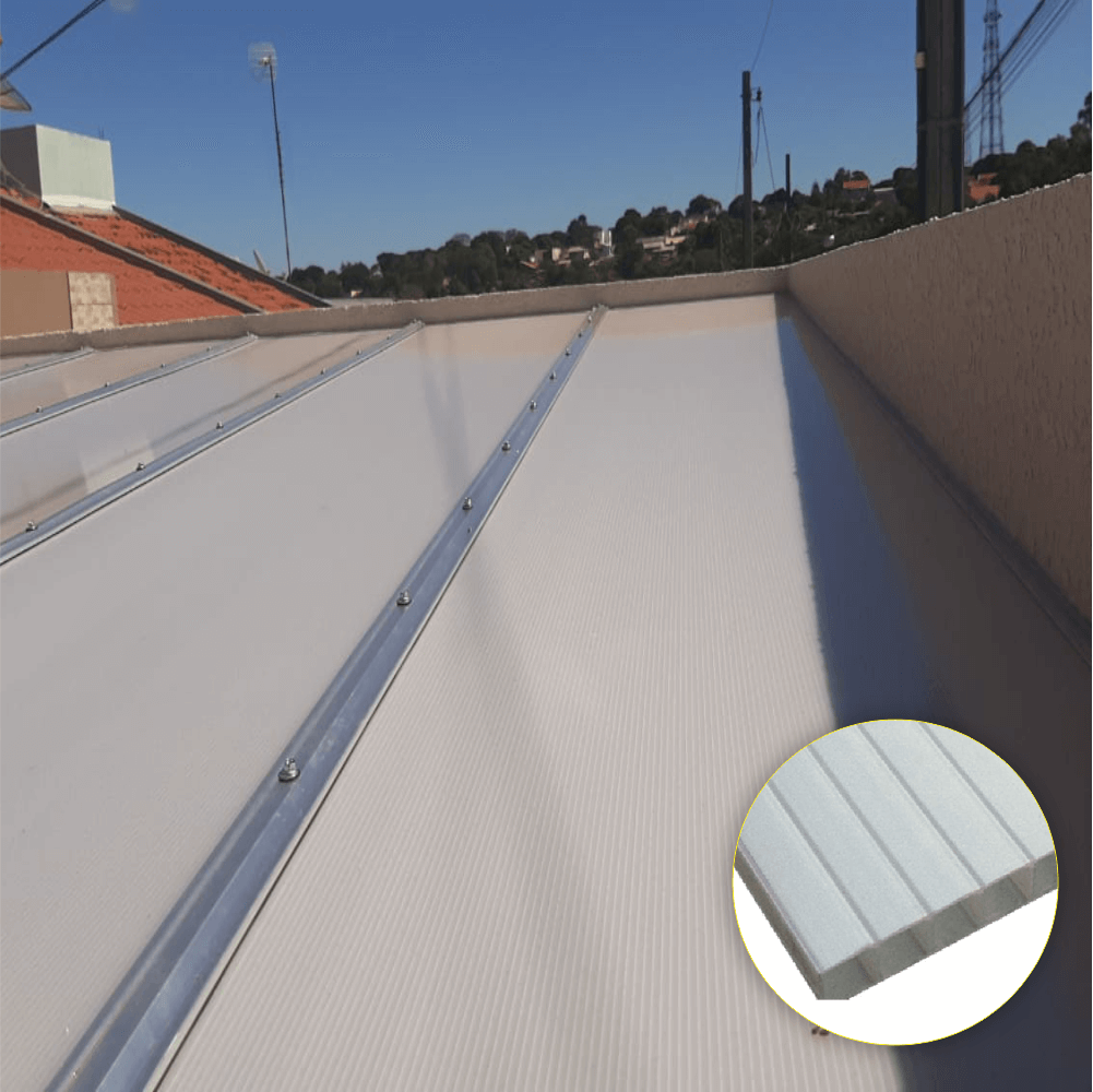 Cobertura Alveolar 6,00m x 6,00m - Branco Refletivo 6mm - 5