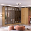 Ver imagem 1 de Roupeiro Modulado Ravi em Mdf 9 Portas Reflecta 323x232,2cm Olmo 1110