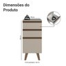 Balcão de Cozinha 40cm 3 Gavetas com Pés Nice Madesa - 3