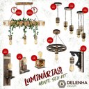 Ver mais imagens de Kit Luminárias de Madeira Maciça - Modelos Barril, Roda de Carroça, Arandelas de Parede e Lustre