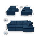 Ver imagem 3 de Sofá de Canto 5 Lugares Vitoria 270cm Retrátil e Reclinável com Tecido Veludo Nobre Sofatec