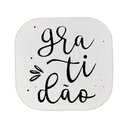 Ver imagem 1 de Suporte Decorativo de Madeira Gratidão Branco 6x6x5 cm - D'Rossi DRossi