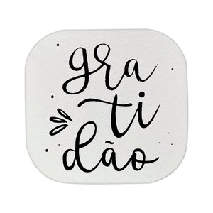Suporte Decorativo de Madeira Gratidão Branco 6x6x5 cm - D'Rossi DRossi