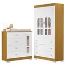 Ver imagem 1 de Guarda Roupa e Cômoda Infantil New Katatau Branco Acetinado Savana – Reller