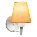 Ver imagem 5 de Arandela Cone Md-2004 Base Branco Cúpula em Tecido 14-14x07cm Palha - Bivolt