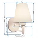 Ver imagem 6 de Arandela Cone Md-2004 Base Branco Cúpula em Tecido 14-14x07cm Palha - Bivolt