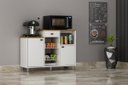 Ver imagem 1 de Fruteira 2 Portas 1 Gaveta 2 Cestos Balcão Microondas Flora - Branco/cinamomo