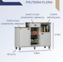 Ver imagem 5 de Fruteira 2 Portas 1 Gaveta 2 Cestos Balcão Microondas Flora - Branco/cinamomo
