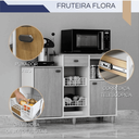 Ver imagem 4 de Fruteira 2 Portas 1 Gaveta 2 Cestos Balcão Microondas Flora - Branco/cinamomo