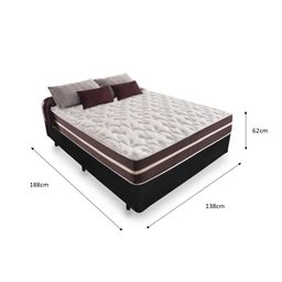 Cama Box Casal 138 Tecido Sintético Preto com Colchão Little Angel - Bello Box - Mola Superlastic - 2