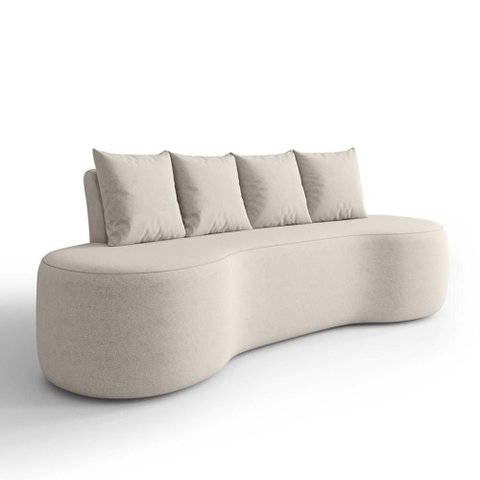 Sofa 3 Lugares Organico Ibiza 210 Cm Boucle Cru Vazzano