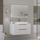 Ver imagem 2 de Conjunto para Banheiro Alice 1 Metro Suspenso com Cuba Aurora - Fabribam