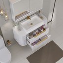 Ver imagem 3 de Conjunto para Banheiro Alice 1 Metro Suspenso com Cuba Aurora - Fabribam