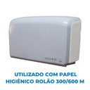 Ver imagem 4 de Dispenser Papel Higiênico Rolão Duplo Branco C/ Cristal Elisa Plus