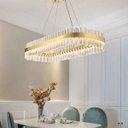 Ver imagem 6 de Lustre Luminaria Pendente Oval Cristais Design Moderno Decoraçao Luxo Teto Sala Quarto Mesa Cozinha