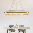 Ver imagem 5 de Lustre Luminaria Pendente Oval Cristais Design Moderno Decoraçao Luxo Teto Sala Quarto Mesa Cozinha