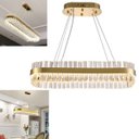 Ver imagem 1 de Lustre Luminaria Pendente Oval Cristais Design Moderno Decoraçao Luxo Teto Sala Quarto Mesa Cozinha