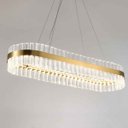 Ver imagem 2 de Lustre Luminaria Pendente Oval Cristais Design Moderno Decoraçao Luxo Teto Sala Quarto Mesa Cozinha