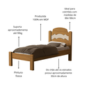 Ver imagem 4 de Cama de Solteiro para Quarto Mdf Clássica Iris Tradicional com Colchão 188x88cm:nature/off White