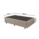 Ver imagem 2 de Cama Box Baú Solteirinho 78x188x42cm Corino Linho com Pistão a Gás