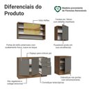 Ver imagem 4 de Armário de Cozinha Compacta 180 Cm Rustic-cinza Vik Madesa 04 Rustic-cinza
