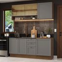 Ver imagem 1 de Armário de Cozinha Compacta 180 Cm Rustic-cinza Vik Madesa 04 Rustic-cinza