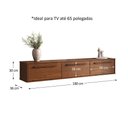 Ver imagem 3 de Rack Suspenso para Tv 75 sem Pés Madeira Castanho Tecca Idimex